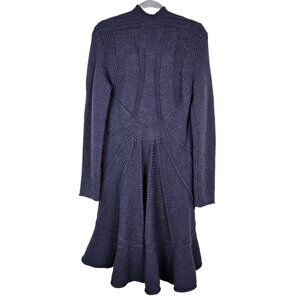 Anthropologie Yasmin Naqvi Wool Blend Hi-Low Peplum Cardigan Made in ITALY M
